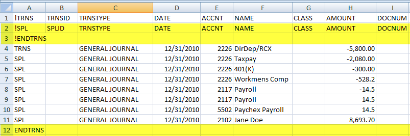 import transactions into quickbooks pro from excel